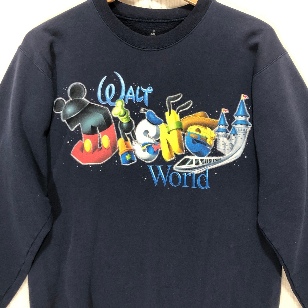 Vintage Walt Disney World Mickey Mouse Donald Duck Goofy Sweatshirt Size S